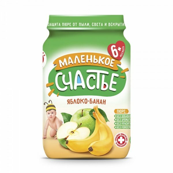 Маленькое счастье язык. Malenkoe schaste pyure 90gr yabloko-banan s/b. Пюре маленькое счастье яблоко-банан 90гр пауч (809) 1*12. Яблоко банан 180г пюре. Маленькое счастье 80гр индейка пюре.