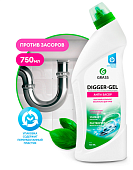 Grass Ср-во д/проч. канализац. труб "DIGGER-GEL", щелочное, флакон 1000мл 