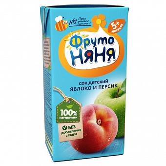 Фруто Няня сок яблоко,персик с мякотью 0.2л