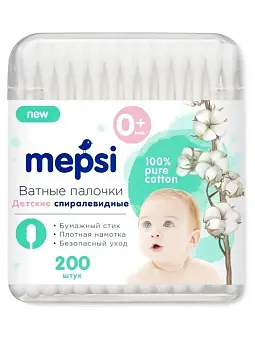 Мепси Ватные палочки детские спираль №200