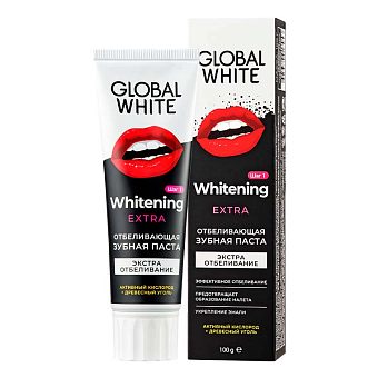 Глобал Вайт Зубная паста отбеливающая extra whitening 30 мл