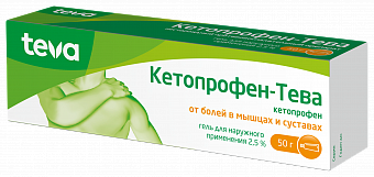 Кетопрофен-Тева гель 2,5% 50г 