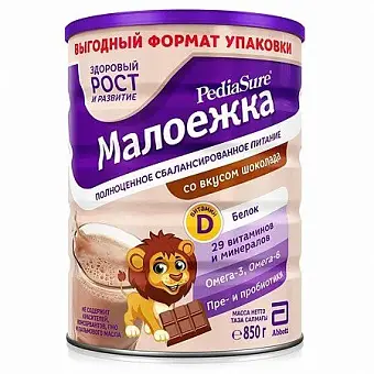 Малоежка смесь со вкусом шоколада 850г