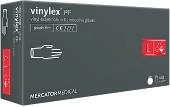 Перчатки VINYLEX PF смотровые, виниловые, нестерильные р-р. L 