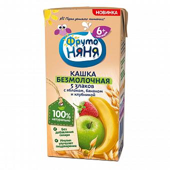 Фруто Няня каша б/мол. 5 злаков яблоко,банан,клубника  200мл