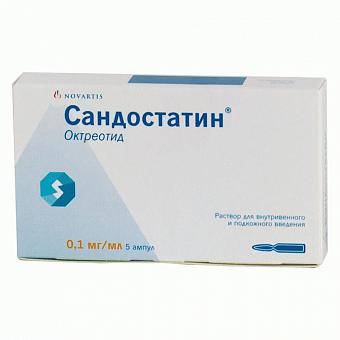 Сандостатин р-р д/ин. 0,1мг/мл №5