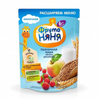 Фруто Няня каша мол.пшеничная яблоко,земляника 200г пакет